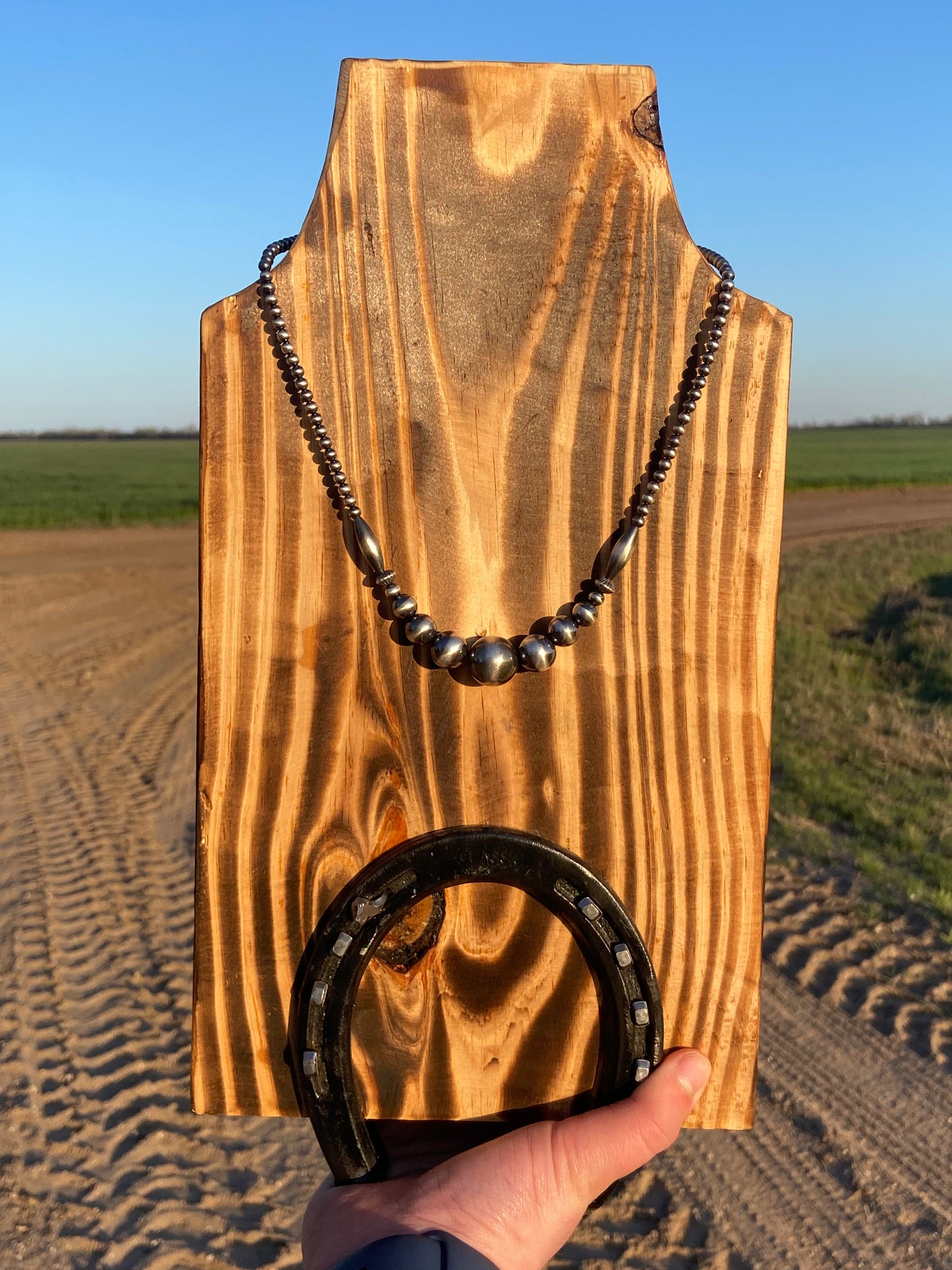 20" Necklace with Torpedoes, 4- 16mm and flower beads